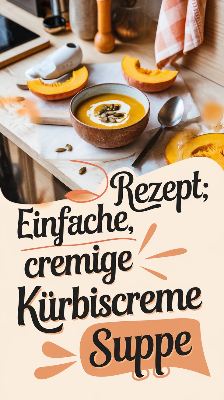 Einfache, cremige Kürbiscremesuppe