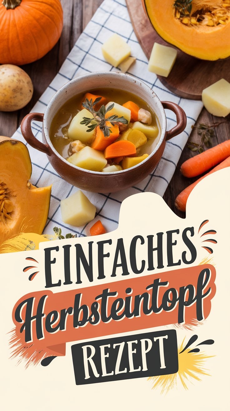 Einfacher Herbsteintopf Rezept – mit Kürbis, Kartoffeln & Möhren