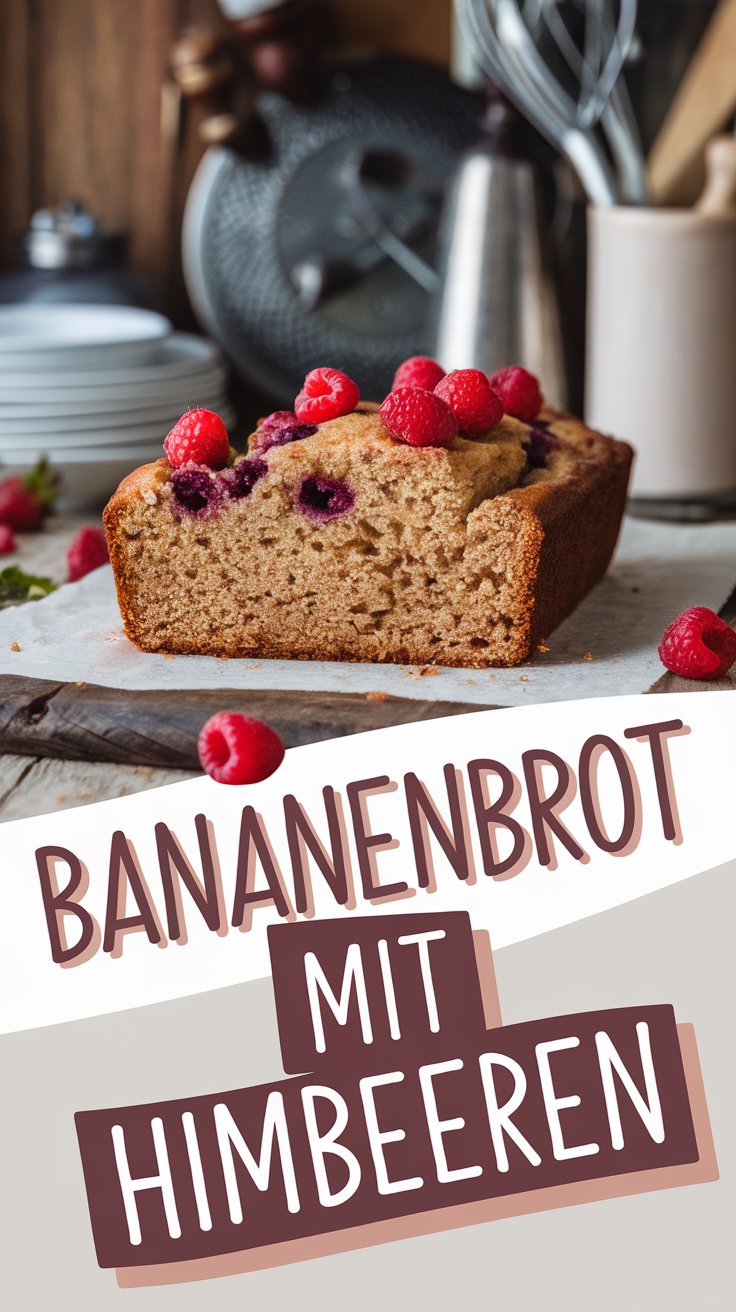Bananenbrot mit Himbeeren – saftig & fruchtig