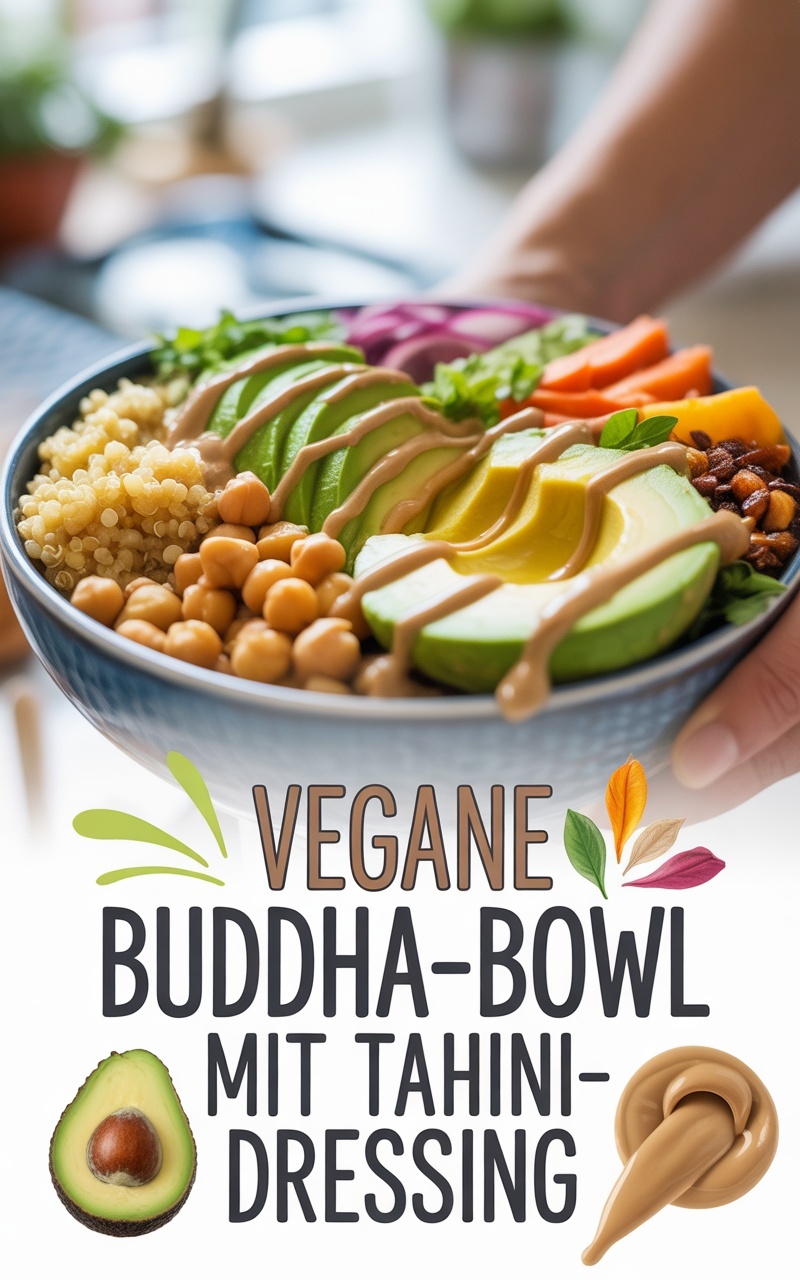 Vegane Buddha-Bowl mit Tahini-Dressing – gesundes Rezept selber machen