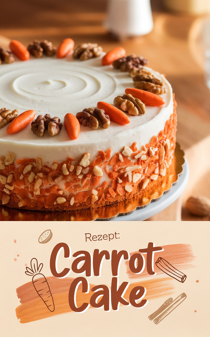 Carrot Cake Rezept – saftiger Karottenkuchen mit Frischkäse-Frosting backen