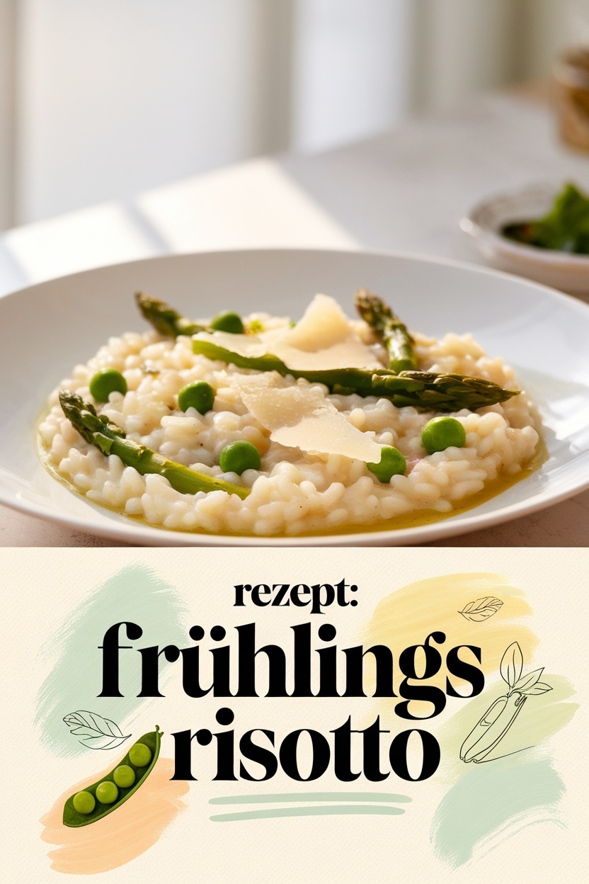 Frühlingsrisotto mit Erbsen und Spargel – cremiges Risotto Rezept