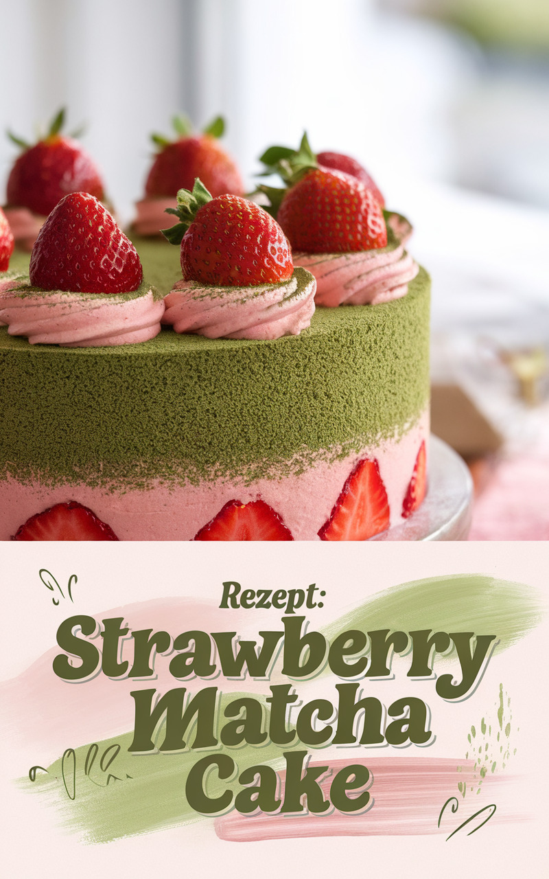 Strawberry Matcha Cake Rezept – frisch & elegant selber backen