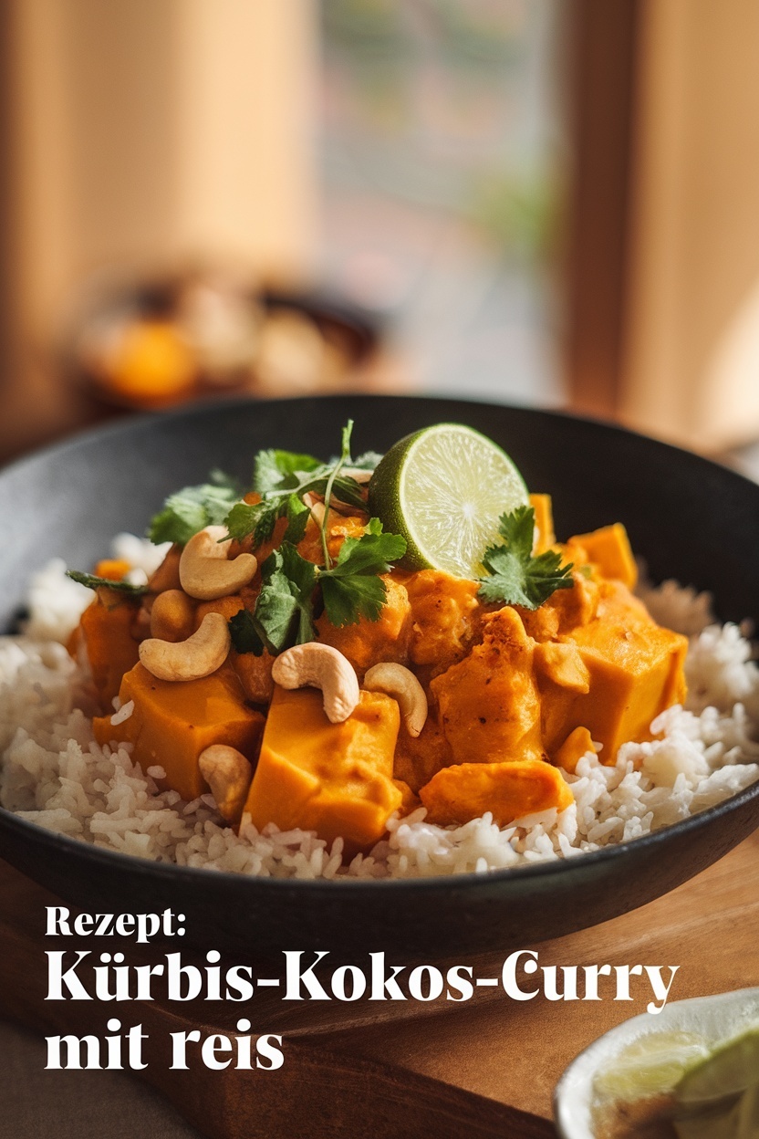 Kürbis-Kokos-Curry mit Reis – einfaches Rezept selber kochen