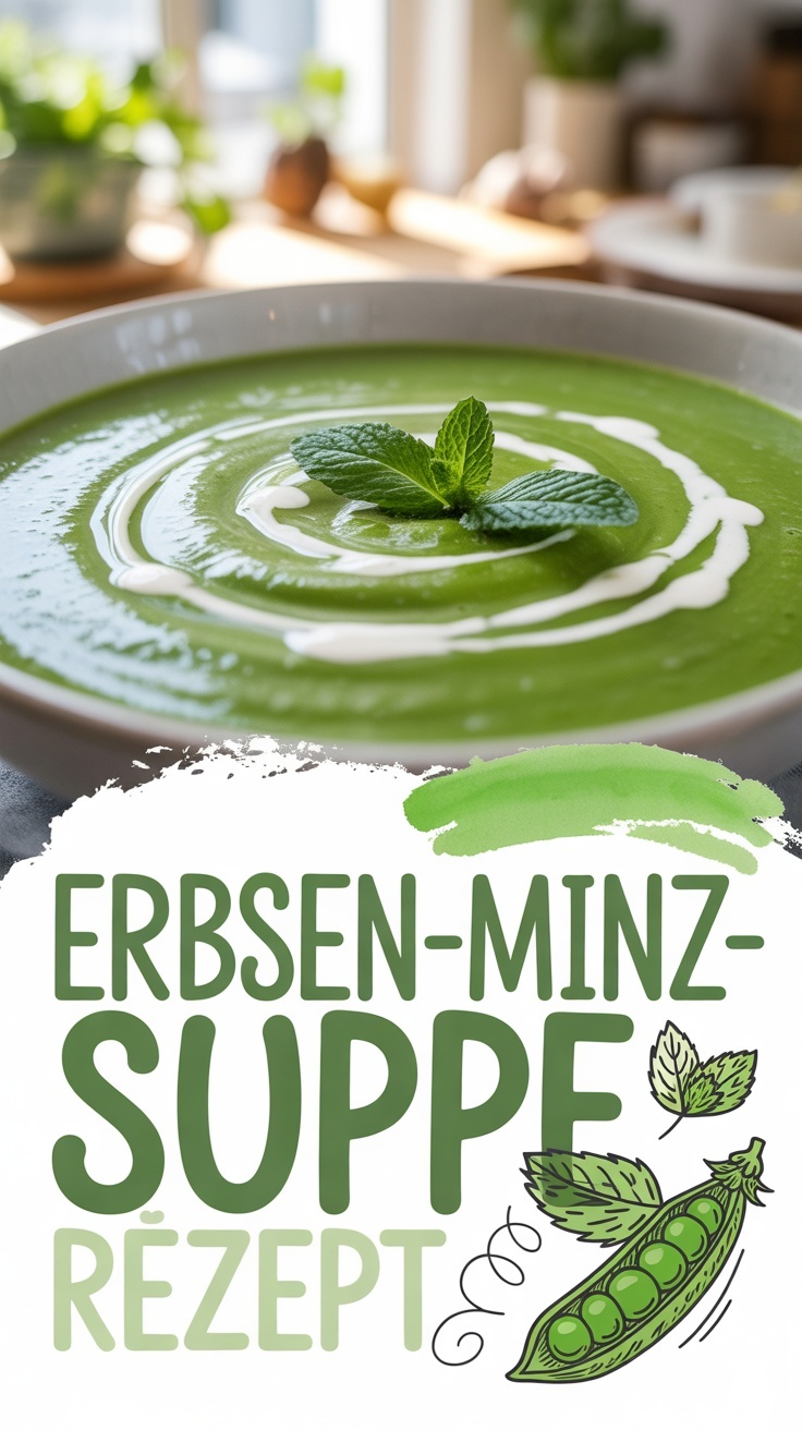 Erbsen-Minz-Suppe Rezept – cremige Frühlingssuppe selber kochen