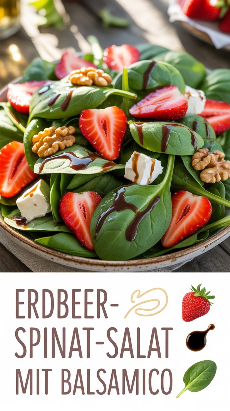 Erdbeer-Spinat-Salat mit Balsamico – frisches Frühlingsrezept selber machen