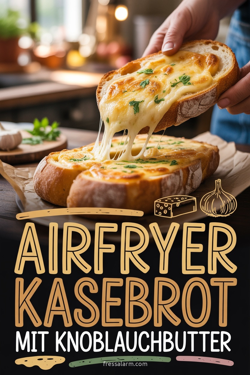 Airfryer Käsebrot mit Knoblauchbutter – knuspriges Rezept in 8 Minuten