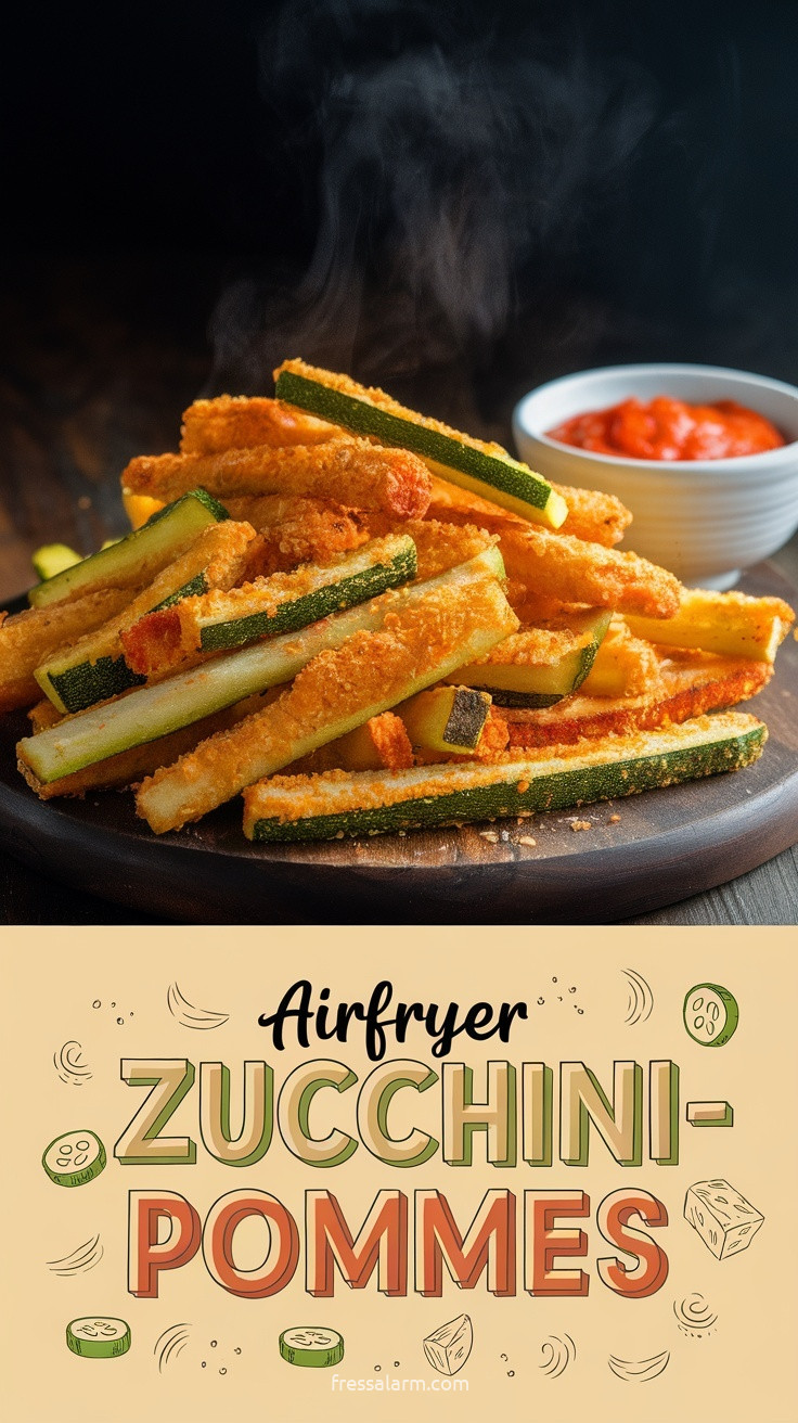 Airfryer Zucchini-Pommes mit Parmesan – knusprige Low-Carb-Pommes Alternative