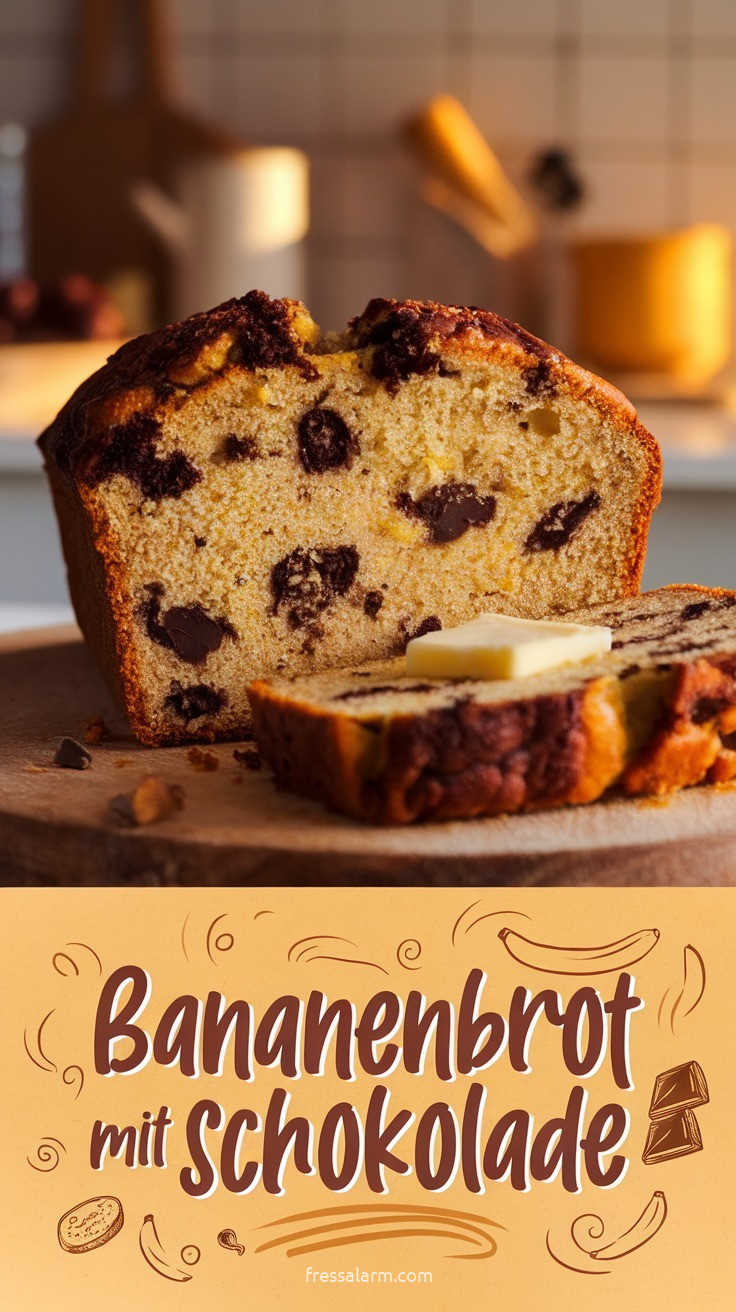Bananenbrot mit Schokoladenstückchen – saftig & der beste Resteverwertungs-Kuchen
