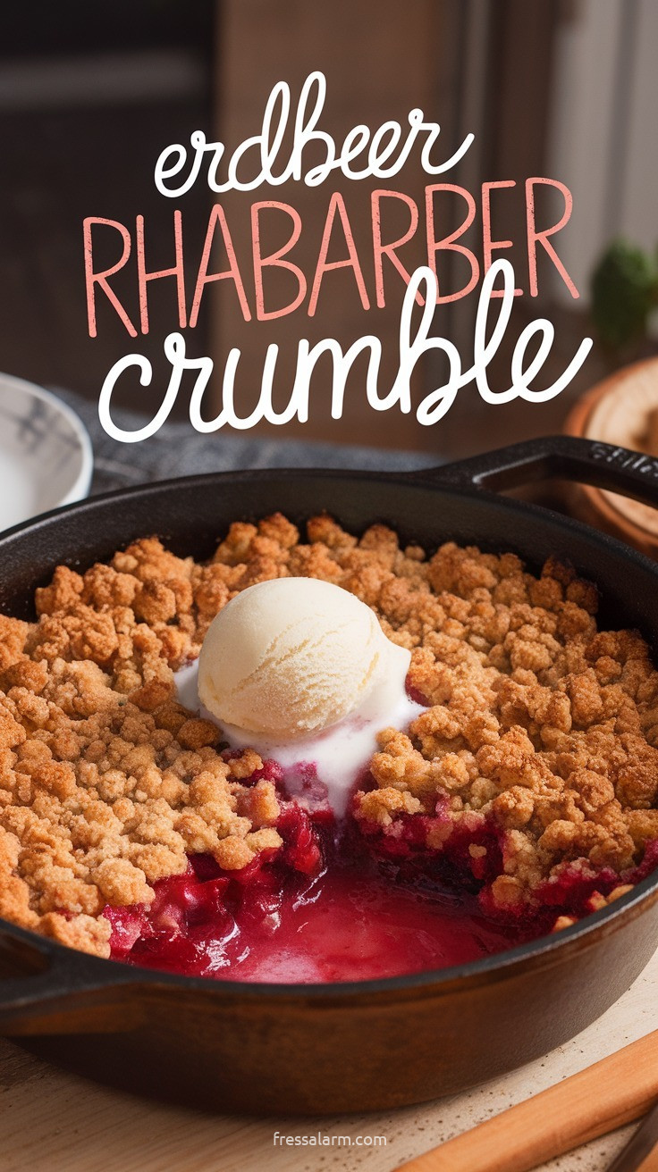 Erdbeer-Rhabarber-Crumble – knusprig-fruchtig aus dem Ofen
