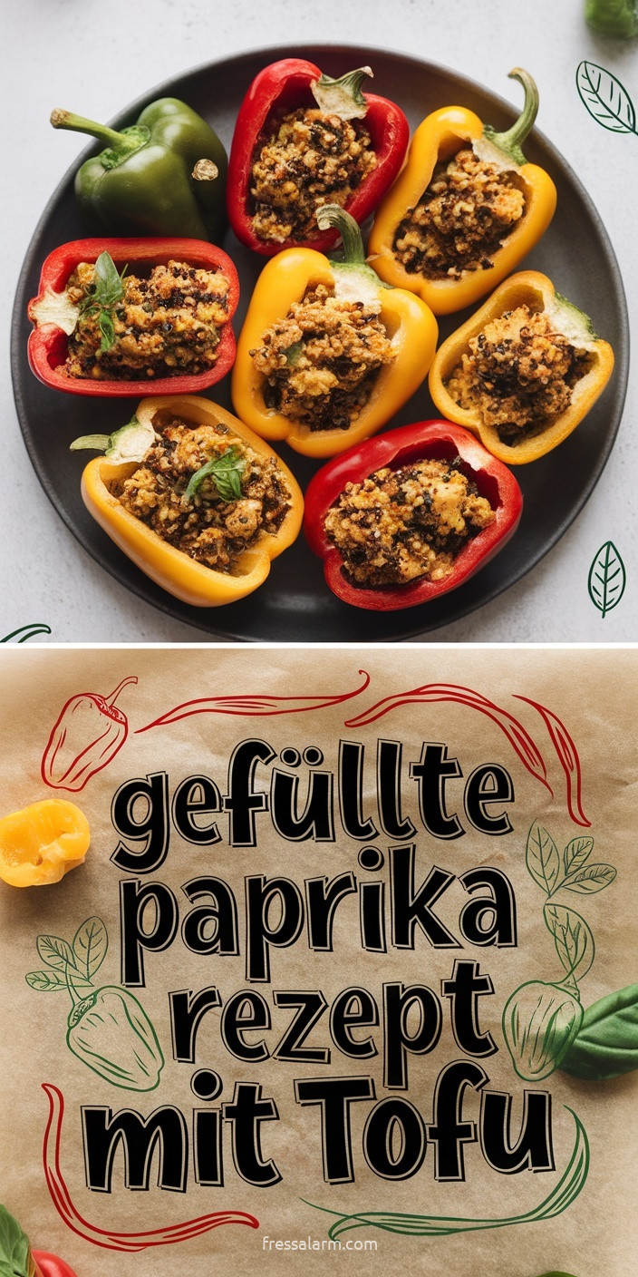Gefüllte Paprika mit Tofu und Quinoa – sättigend & vegan