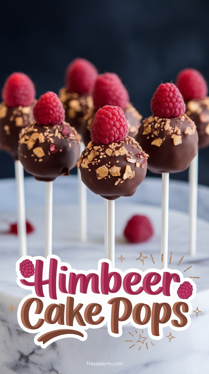 Himbeer-Cake-Pops selber machen – intensive Beerenkugeln in dunkler Schokolade