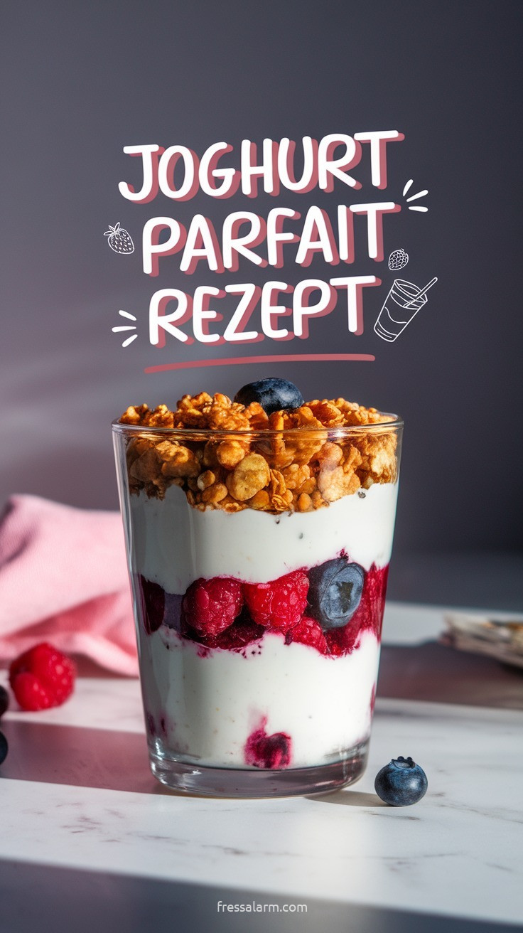 Griechischer Joghurt-Parfait mit Beeren und Granola – 21g Protein pro Portion