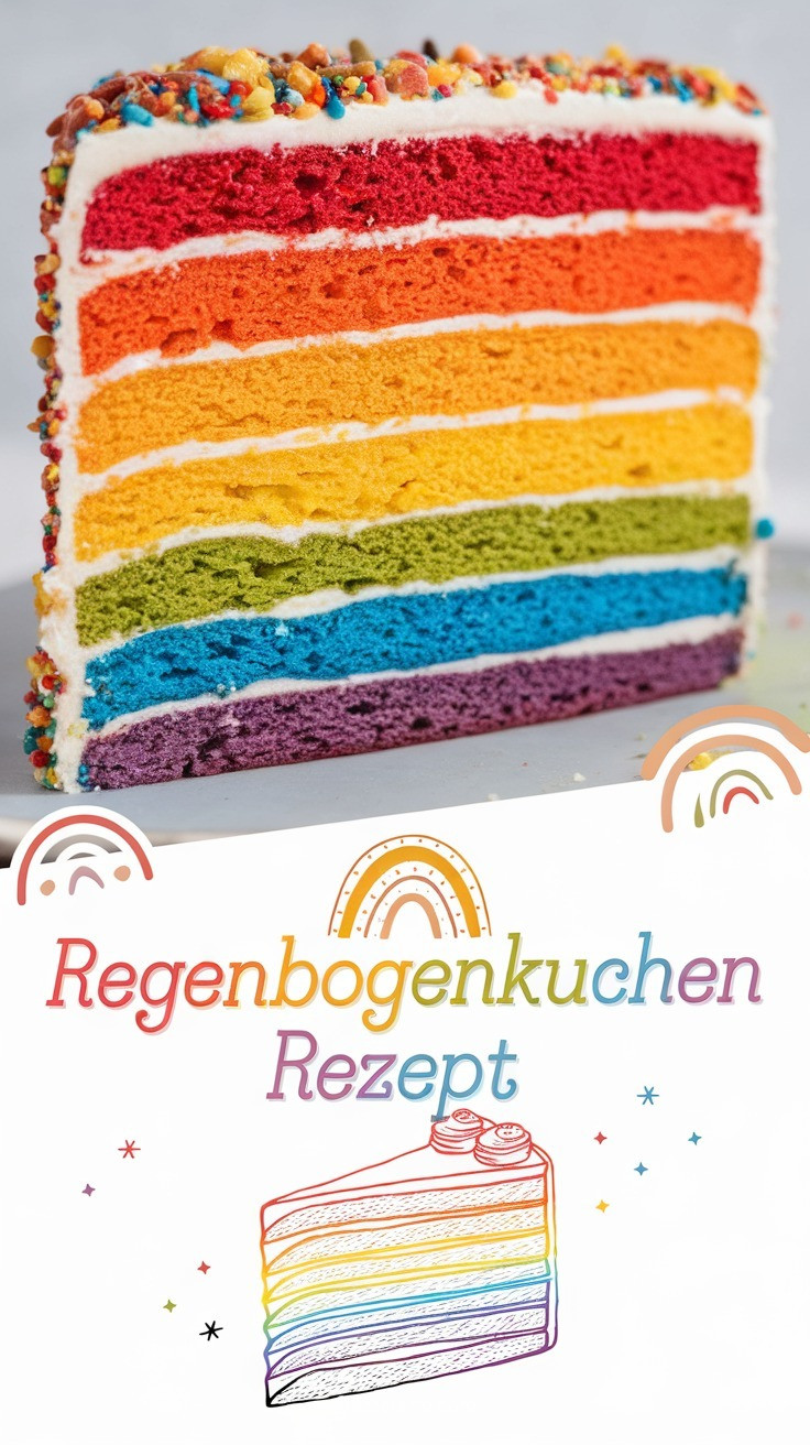 Regenbogenkuchen – bunter Kuchen für Kinder & Partys