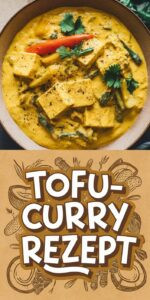 Cremiges gelbes Tofu-Curry mit Kokosmilch