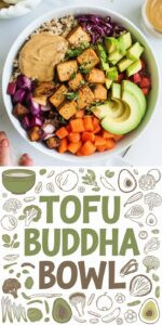 Bunte Tofu-Buddha-Bowl mit Quinoa