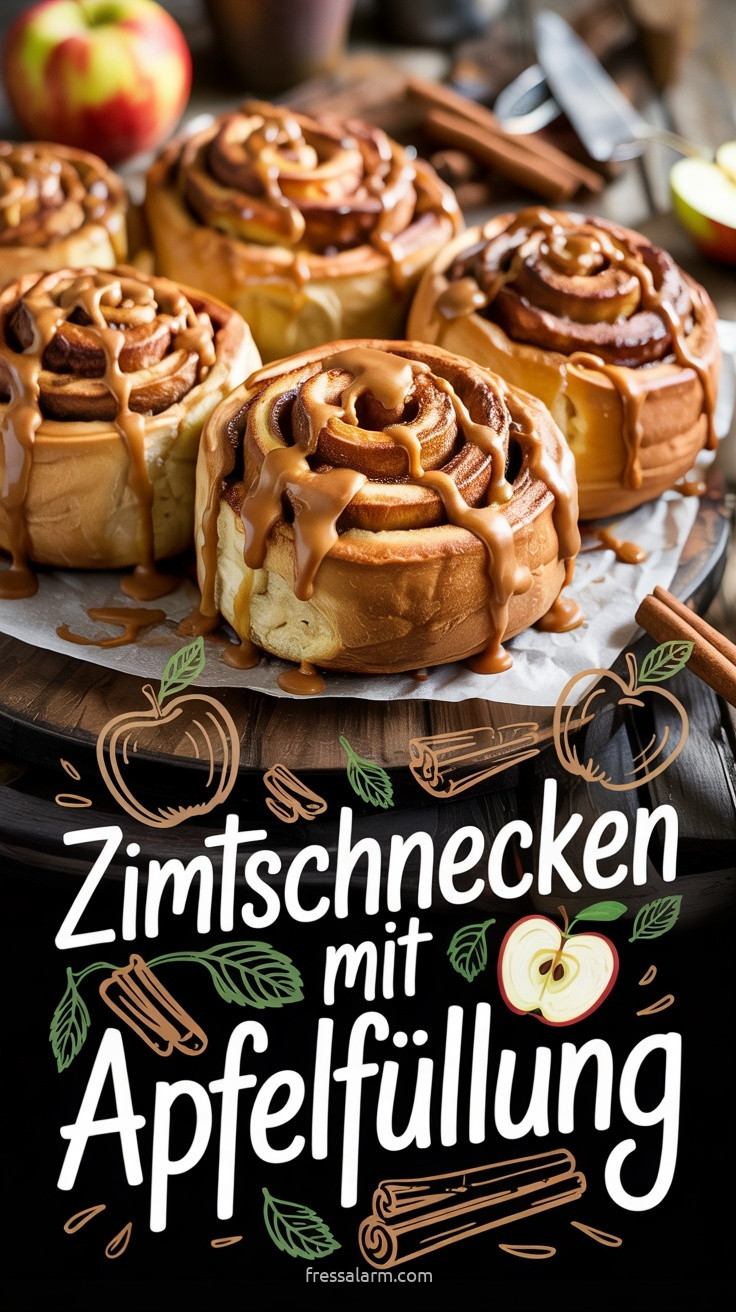 Zimtschnecken mit Apfelfüllung – herbstlich & saftig